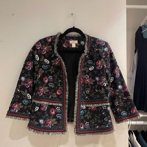 LOFT blazer BOHO paisley floral